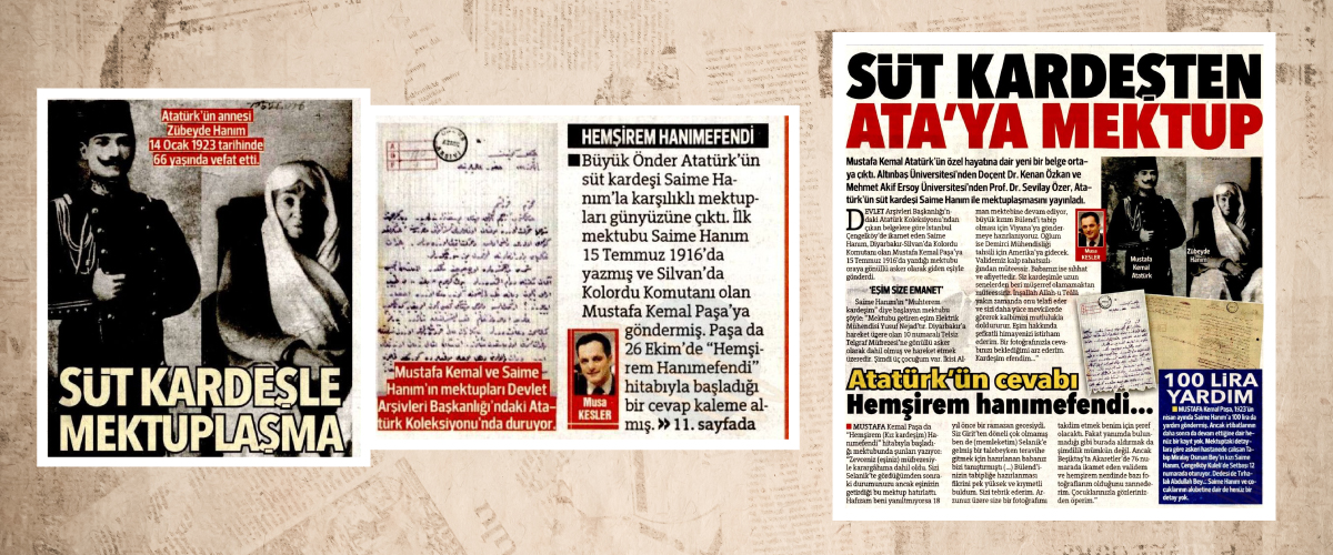 Atatürk's Correspondence with his Foster Sister Revealed